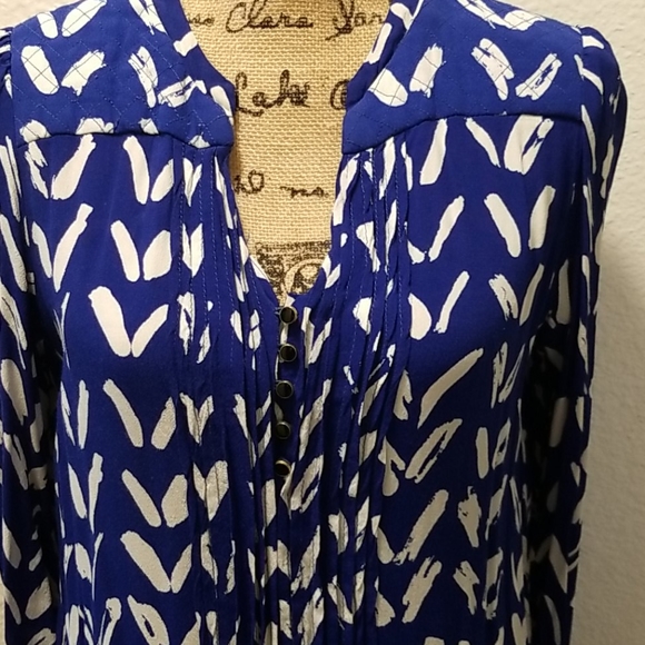 Anthropologie Blue Drop Waist Dress - Picture 7 of 8